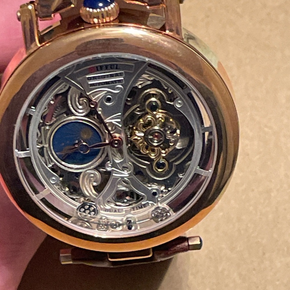 Difful Skeleton Automatic Mechanical Watch - Brow… - image 3